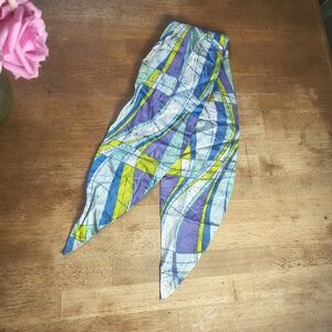 Vintage pastel psychedelic 70s silky hair scarf